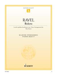 Ravel Bolero Korn Easy Piano Duet Sheet Music Songbook