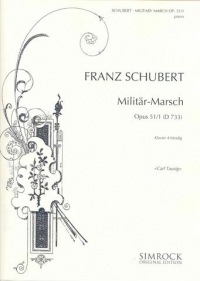 Schubert Military March Tausig Piano 4 Hands Sheet Music Songbook