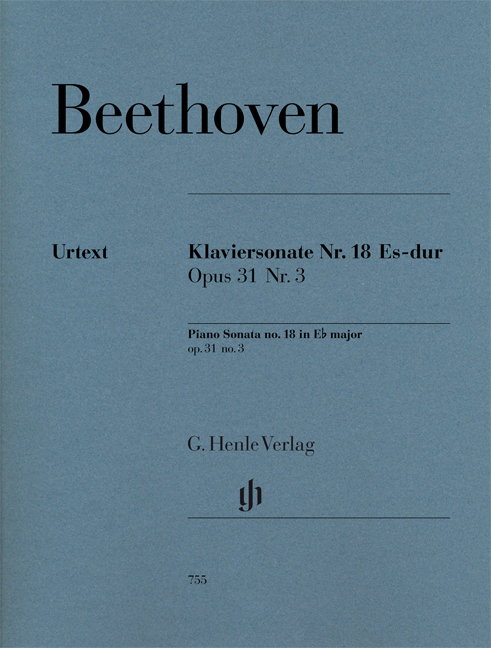 Beethoven Piano Sonata Op31 No 3 Eb Hunting Sheet Music Songbook