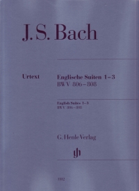 Bach English Suites 1-3 Piano Without Fingering Sheet Music Songbook