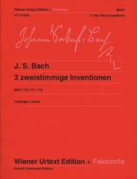 Bach Two Part Inventions (3) Leisinger Jonas Piano Sheet Music Songbook