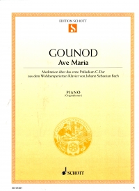 Bach/gounod Ave Maria Original Piano Solo Sheet Music Songbook