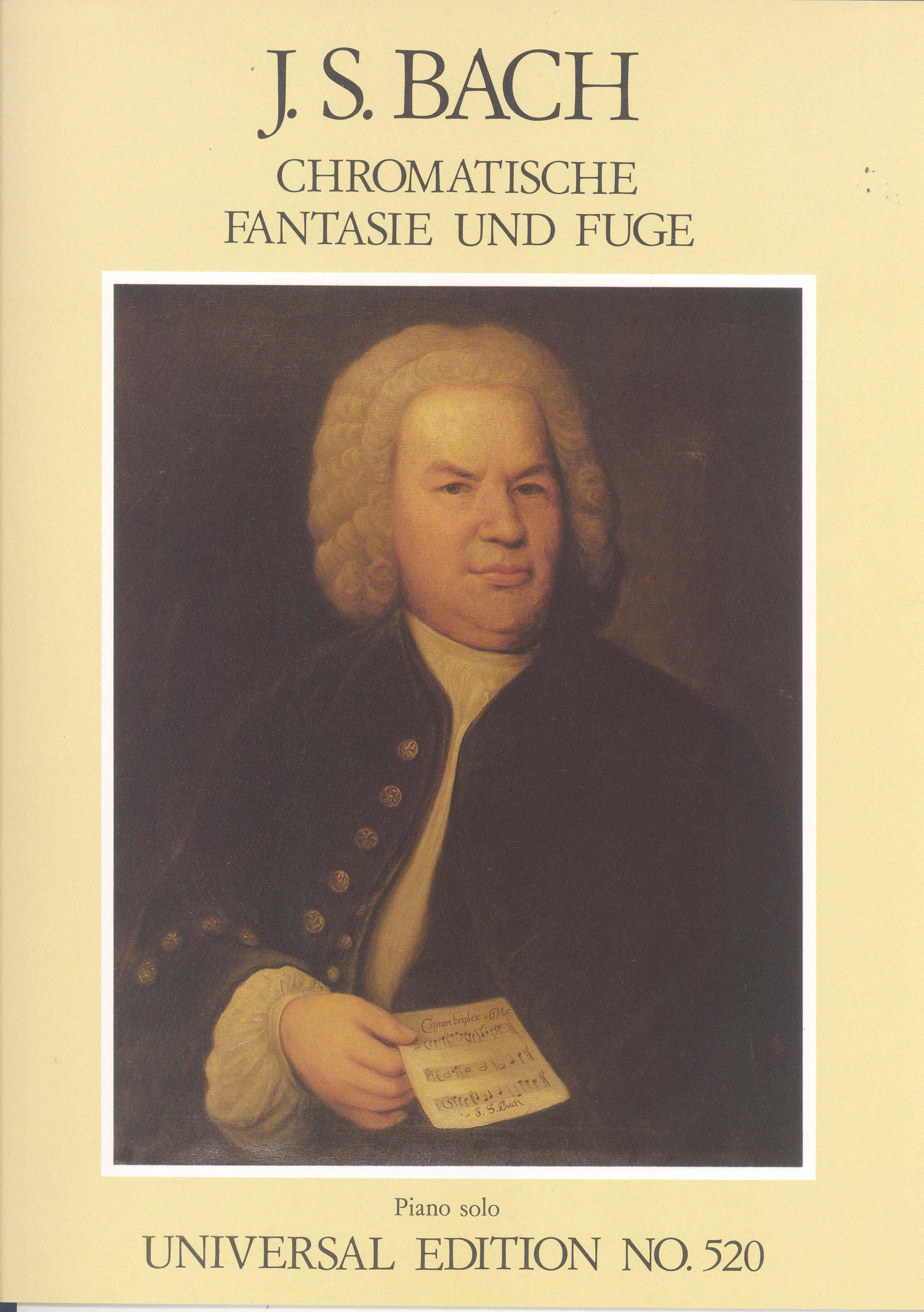 Bach Chromatische Fantasie & Fugue Roentgen Piano Sheet Music Songbook
