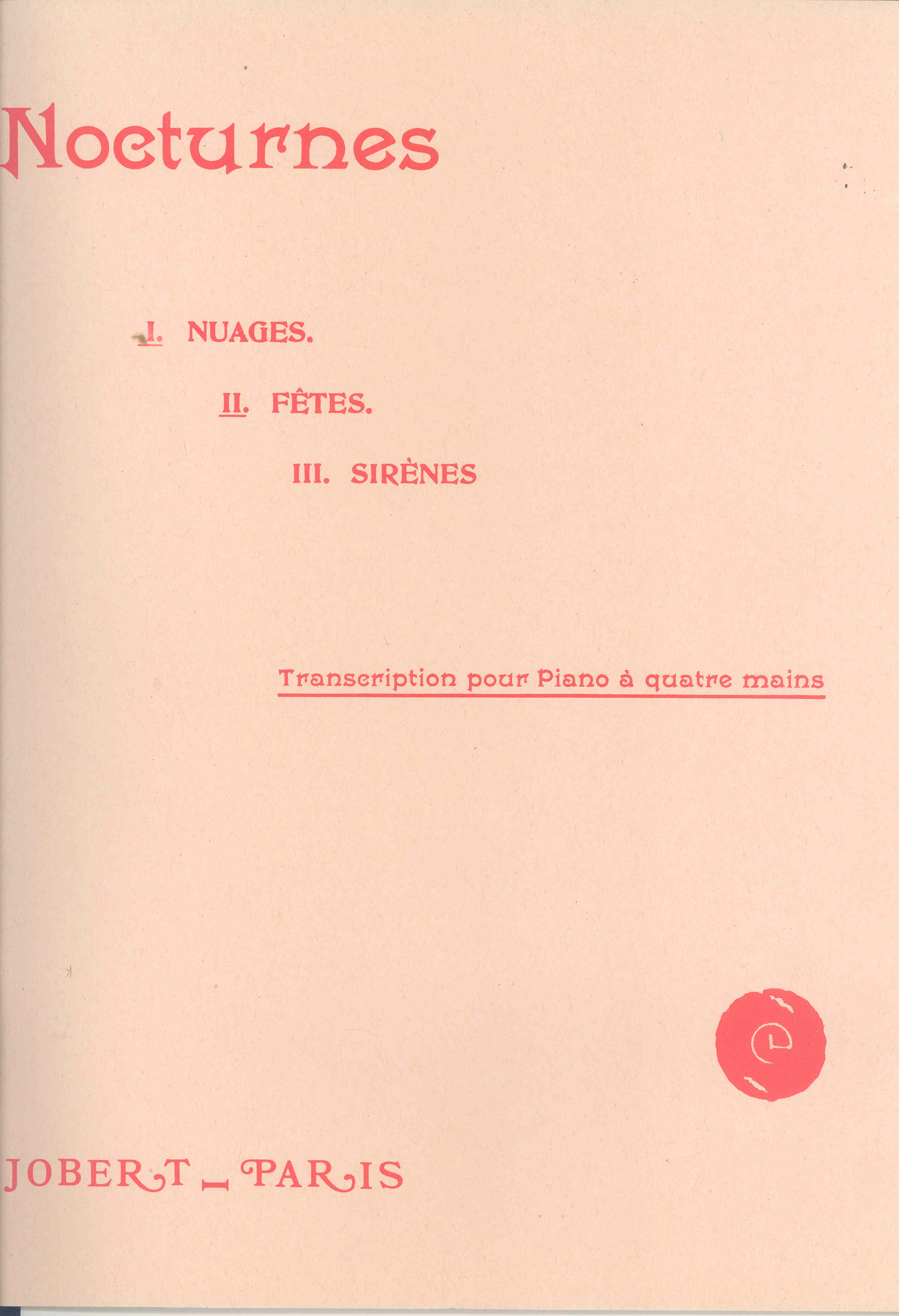 Debussy Nocturnes Piano 4-hands Sheet Music Songbook
