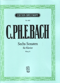 Bach Cpe 6 Sonatas Wq 55/1-6 Piano Sheet Music Songbook