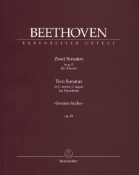 Beethoven Two Sonatas Op49 Gmin G Del Mar Piano Sheet Music Songbook