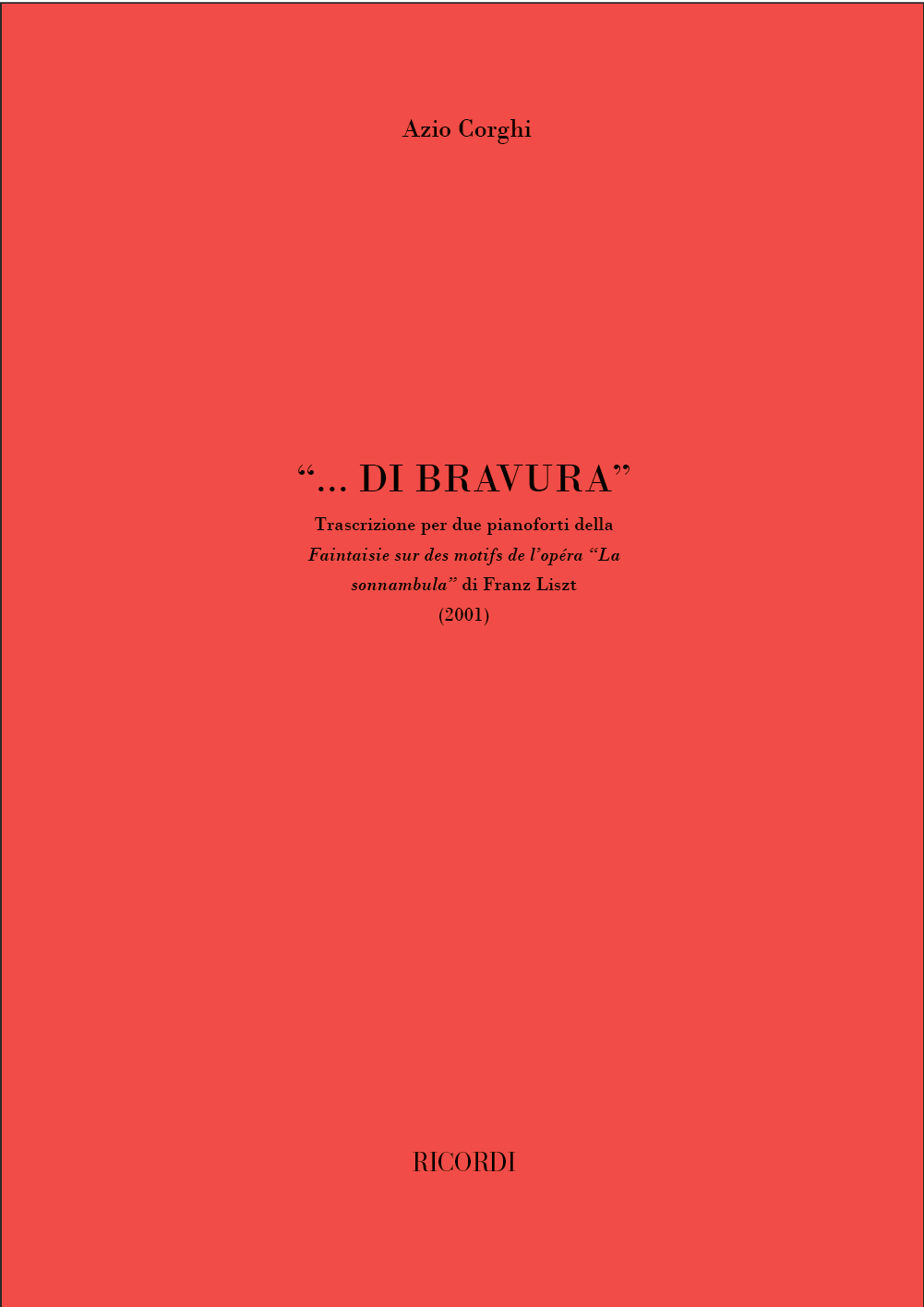 Corghi Di Bravura Sheet Music Songbook