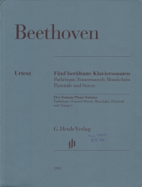 Beethoven Five Famous Piano Sonatas Urtext Sheet Music Songbook