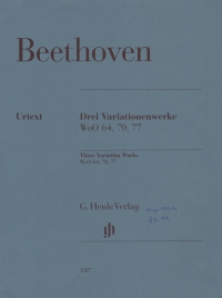 Beethoven Three Variation Works Woo 64 70 77 Piano Sheet Music Songbook