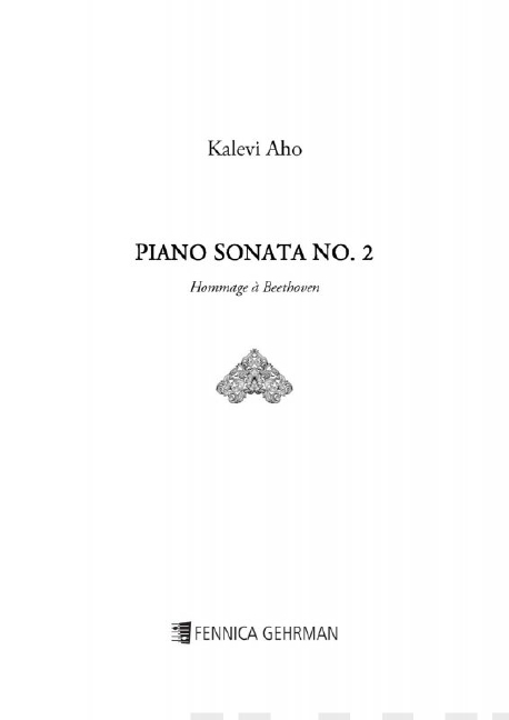 Aho Piano Sonata No. 2 Sheet Music Songbook