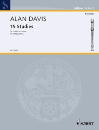 15 Studies For Treble Recorder Davis Sheet Music Songbook
