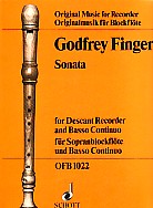 Finger Sonata D Descant Recorder Sheet Music Songbook