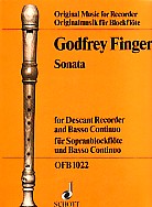 Finger Sonata D Descant Recorder Sheet Music Songbook