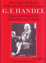 Handel Sonatas Complete (6) Treble Recorder & Pf Sheet Music Songbook