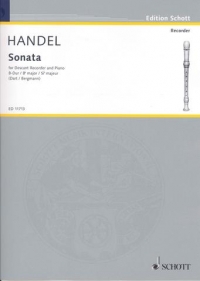 Handel Sonata Bb Descant Recorder & Piano Sheet Music Songbook