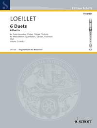 Loeillet De Gant 6 Duets Vol 2 Treble Recorders Sheet Music Songbook