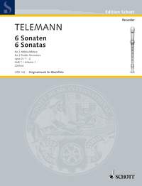 Telemann Sonatas (6) Op2 Vol 11-3 Treble Recorder Sheet Music Songbook