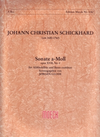 Schickhardt Sonata Op17 Amin Recorder Sheet Music Songbook