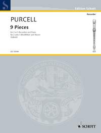 Purcell Nine Pieces 2 Or 3 Recorders & Piano Sheet Music Songbook