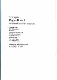 Joplin Rags Vol 1 Robinson Soprano Recorder & Pf Sheet Music Songbook