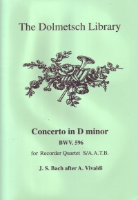 Bach Concerto Dmin Bwv 596 After Vivaldi Aatb Sheet Music Songbook
