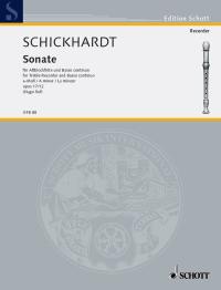 Schickhardt Sonata Amin Treble Recorder Sheet Music Songbook