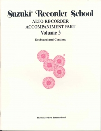 Suzuki Recorder School Alto Accomp Part Vol 3 Sheet Music Songbook