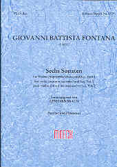Fontana Sonatas (6) Vol 1 Braun/petrenz Recorder Sheet Music Songbook