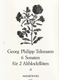 Telemann Sonatas (6) Op2 Vol 2(4-6) 2 Treble Recs Sheet Music Songbook