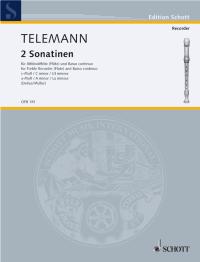 Telemann Sonatinen (2) Treble Recorder & Piano Sheet Music Songbook