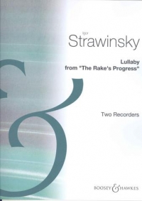 Stravinsky Lullaby (rakes Progress) Two Recorders Sheet Music Songbook