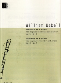 Babell Concerto D Minor Op3/3 Recorder Sheet Music Songbook