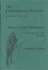Hedges Concert Miniatures (3) Recorder Sheet Music Songbook