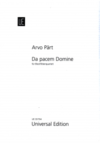 Part Da Pacem Domine Recorder Quartet Sheet Music Songbook