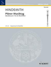 Hindemith Ploner Musiktag Recorder Trio Sheet Music Songbook