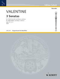 Valentine Sonatas (3) Op3 Treble Rec/bc Sheet Music Songbook