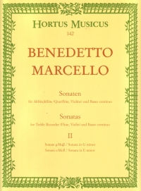 Marcello Sonatas Op2/3-4 Treble Recorder Sheet Music Songbook
