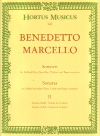 Marcello Sonatas Op2/3-4 Treble Recorder Sheet Music Songbook
