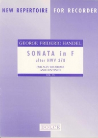 Handel Sonata F After Flute Sonata D Hwv378 Treble Sheet Music Songbook