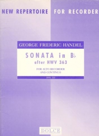 Handel Sonata Bb After Flute Sonata Hwv363 Treble Sheet Music Songbook