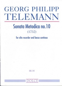 Telemann Sonata Metodica No 10 Eb Recorder & Piano Sheet Music Songbook