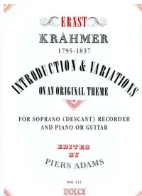 Krahmer Introduction & Variations Original Theme Sheet Music Songbook