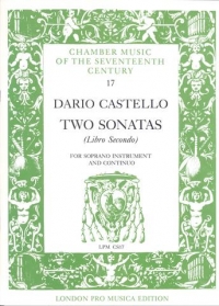 Castello 2 Sonatas 2nd Book Soprano Recorder Sheet Music Songbook