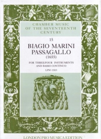 Marini Passagallo 4 Satb Recorders & Bc Sheet Music Songbook