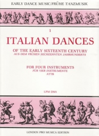 Italian Dances Of Early 16th Century 4 Recorders Sheet Music Songbook