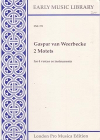 Weerbecke 2 Motets For 4 Recorders Sheet Music Songbook