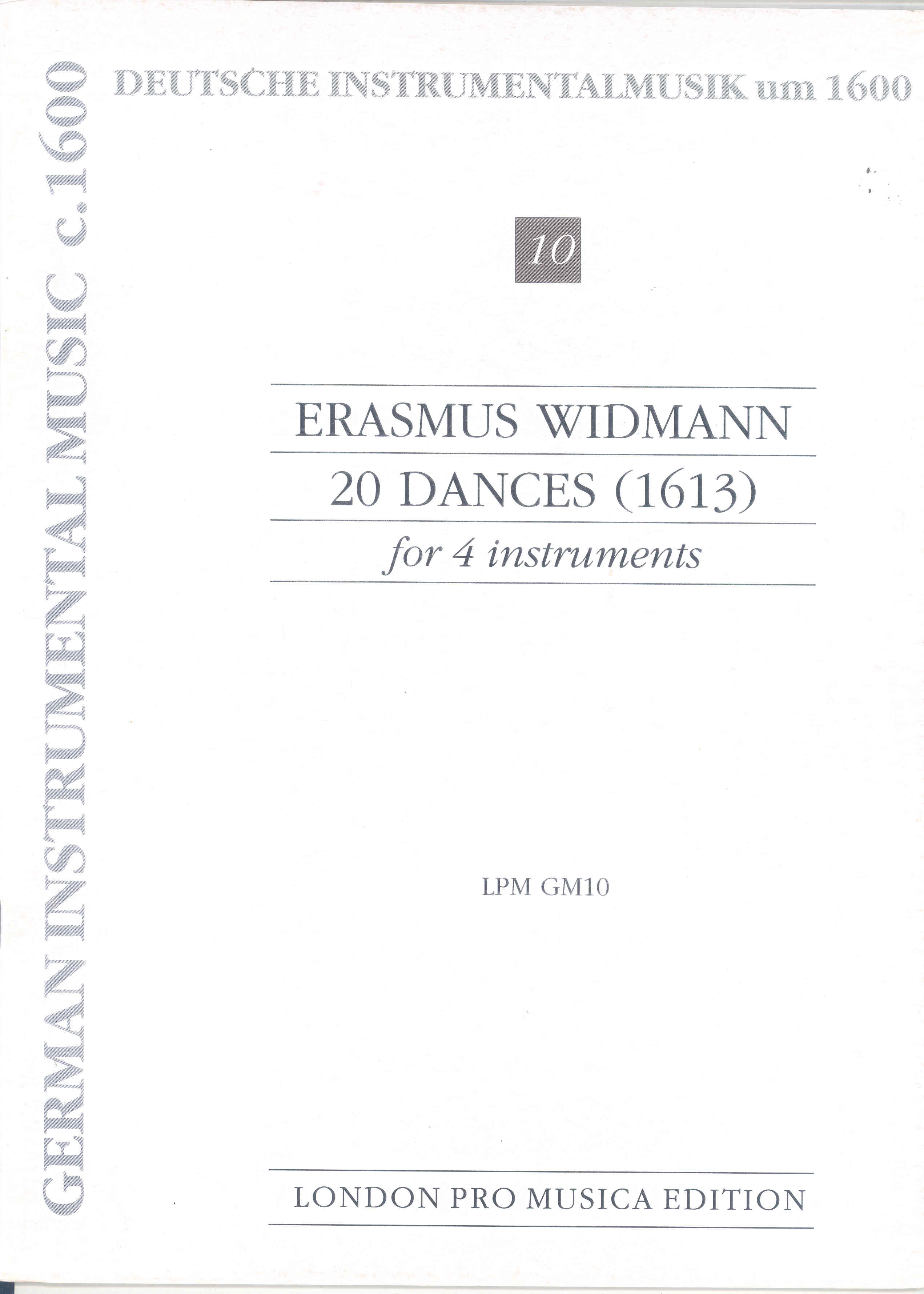 Widmann 20 Dances From Musicalischer Tugendt 4 Rec Sheet Music Songbook
