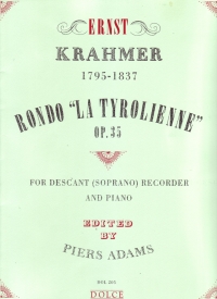 Krahmer Rondo La Tyrolienne Op35  Soprano Recorder Sheet Music Songbook