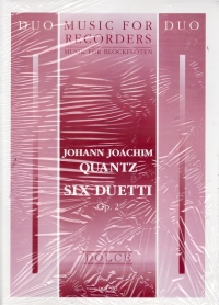 Quantz Six Duetti Op2 Set Of Parts Treble Recorder Sheet Music Songbook