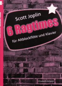 Joplin 6 Ragtimes (amandi) Treble Recorder & Piano Sheet Music Songbook